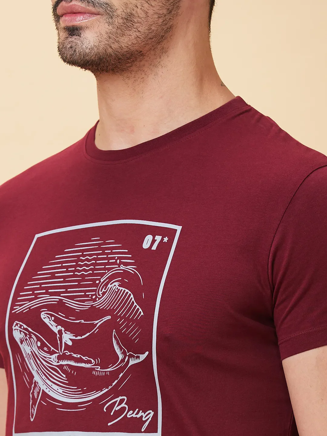 Red Regular Fit Men's Short Sleeves T-Shirt by Being Human Clothing - Image 5