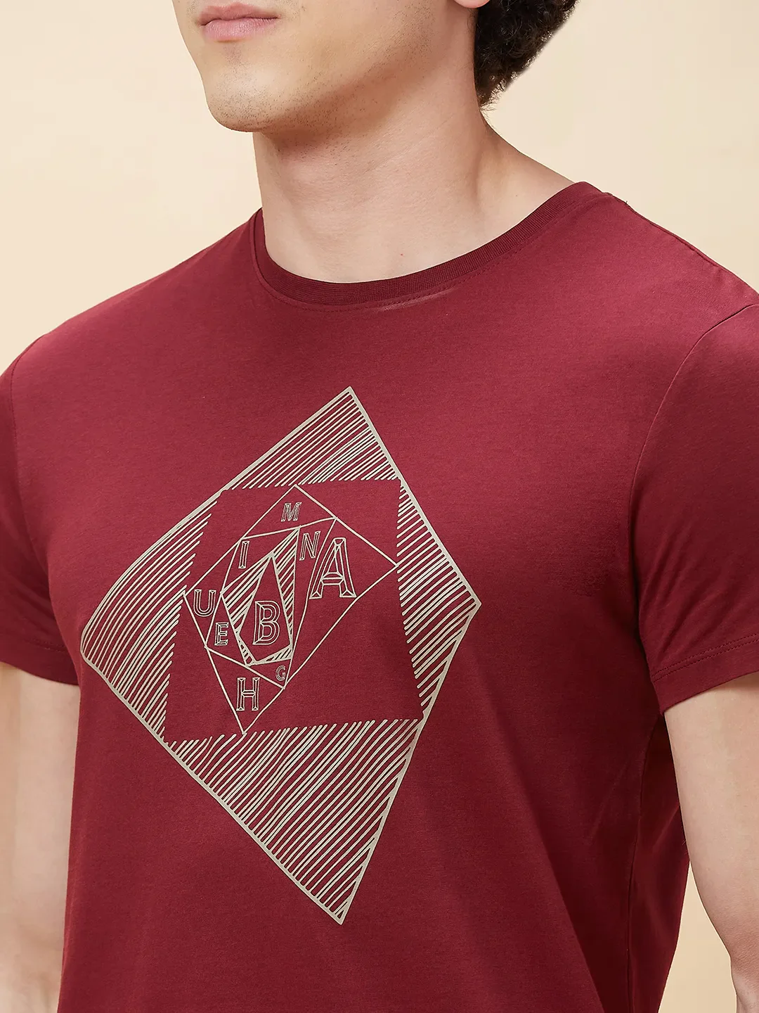 Red Regular Fit Men's Short Sleeves T-Shirt by Being Human Clothing - Image 2