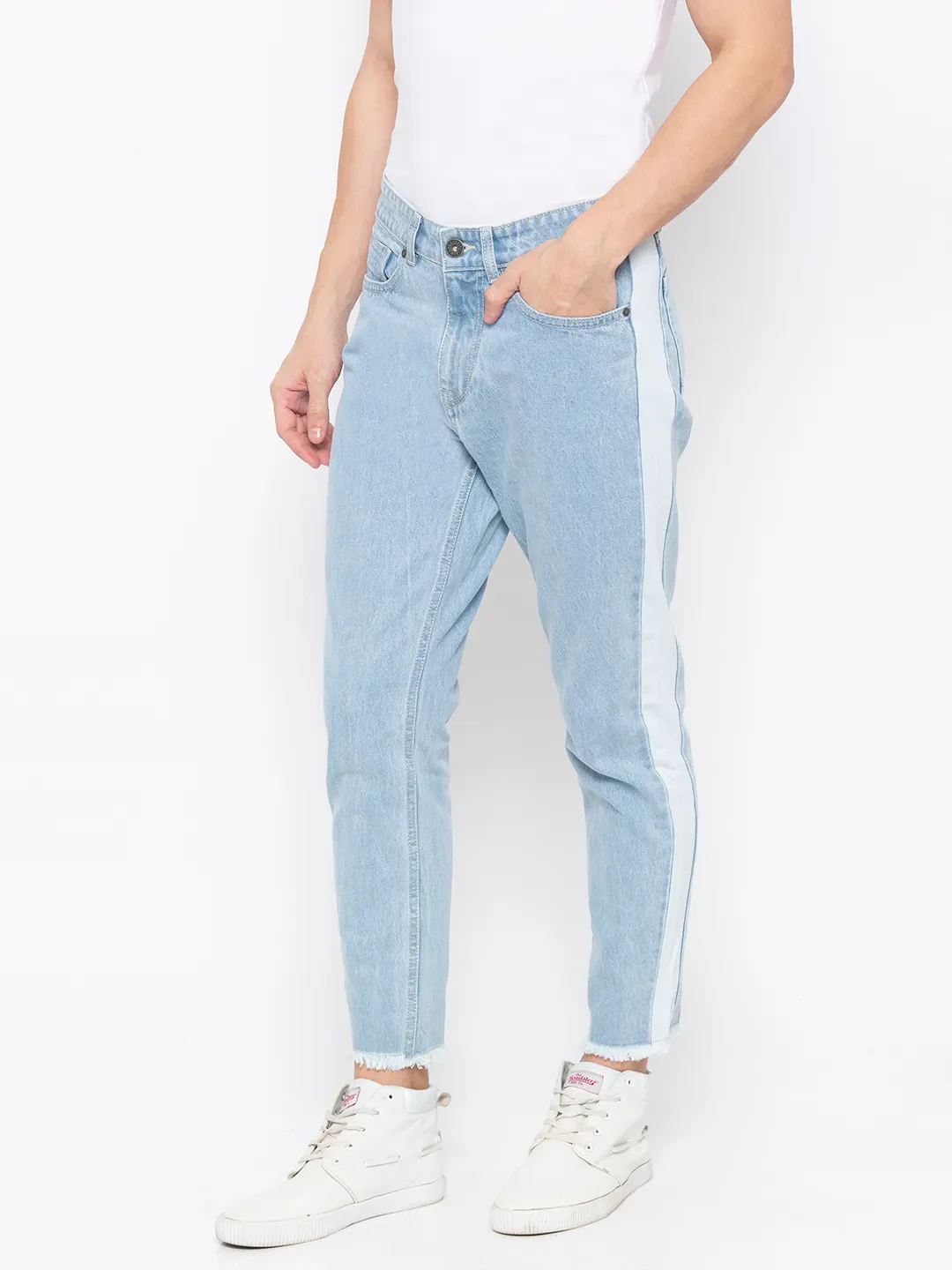 Blue Tapered Cropped Fit Men's Denims by Being Human Clothing - Image 2
