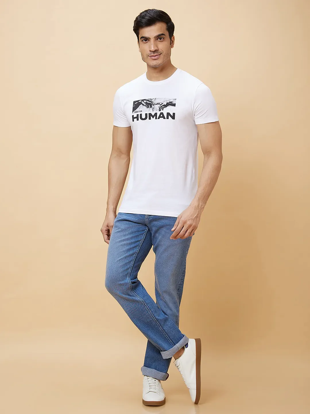 Navy Regular Fit Track Pants For Men By Being Human Clothing - Image 2