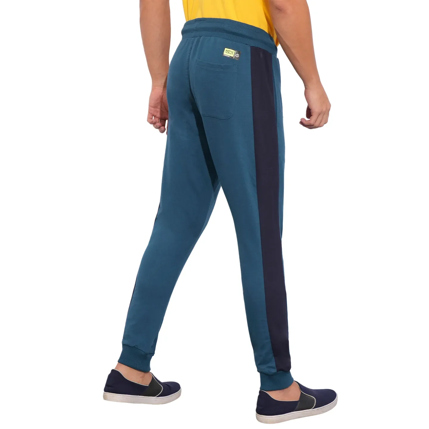 Teal Regular Fit Track Pants For Men By Being Human Clothing - Image 3
