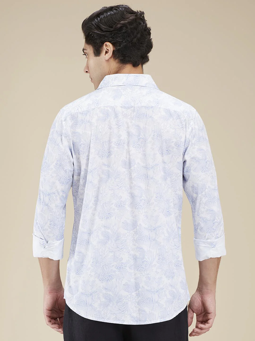 White Regular Fit Regular Collar Men's Shirt by Being Human Clothing - Image 3