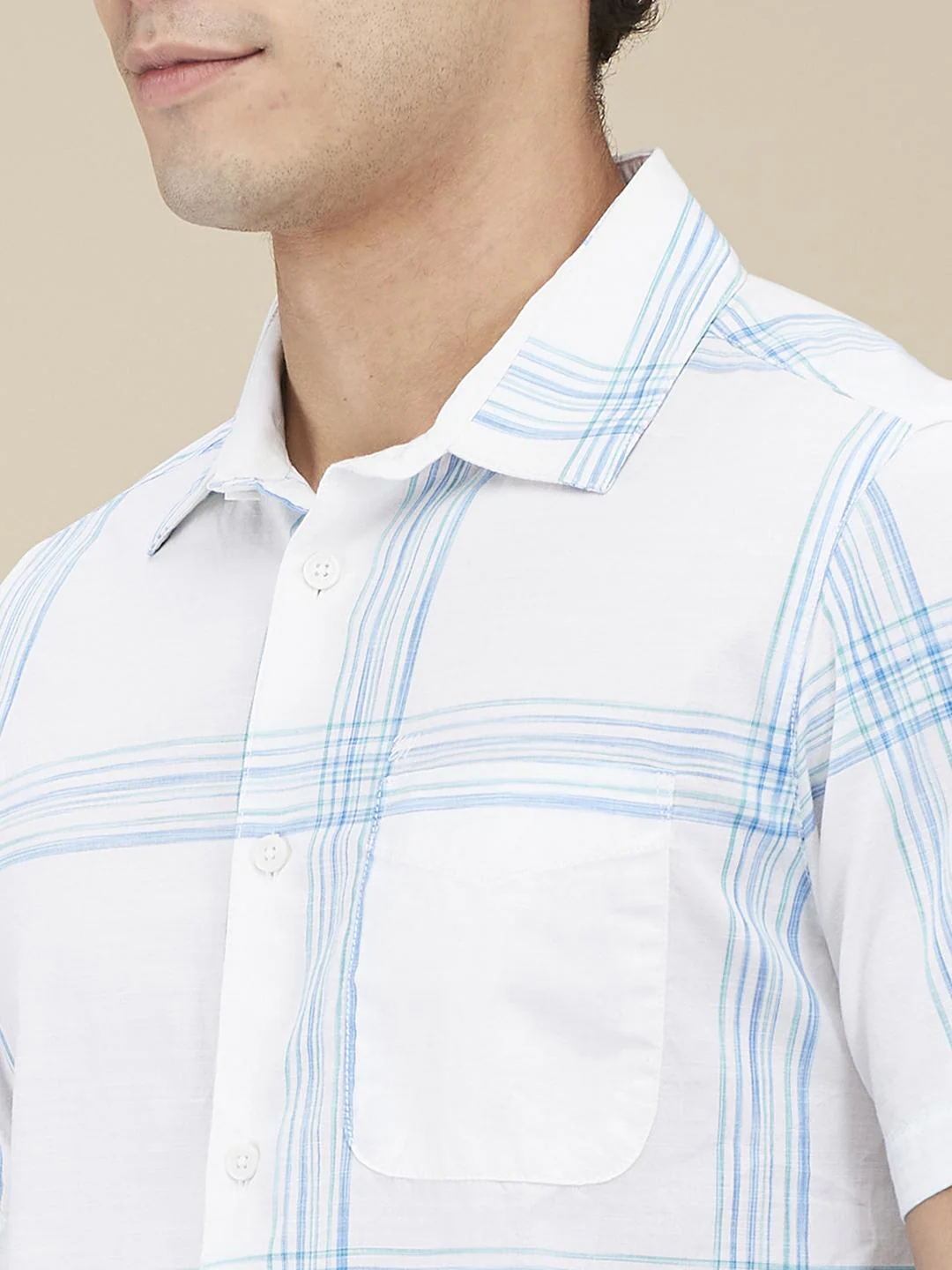 White Regular Fit Regular Collar Men's Shirt by Being Human Clothing - Image 4
