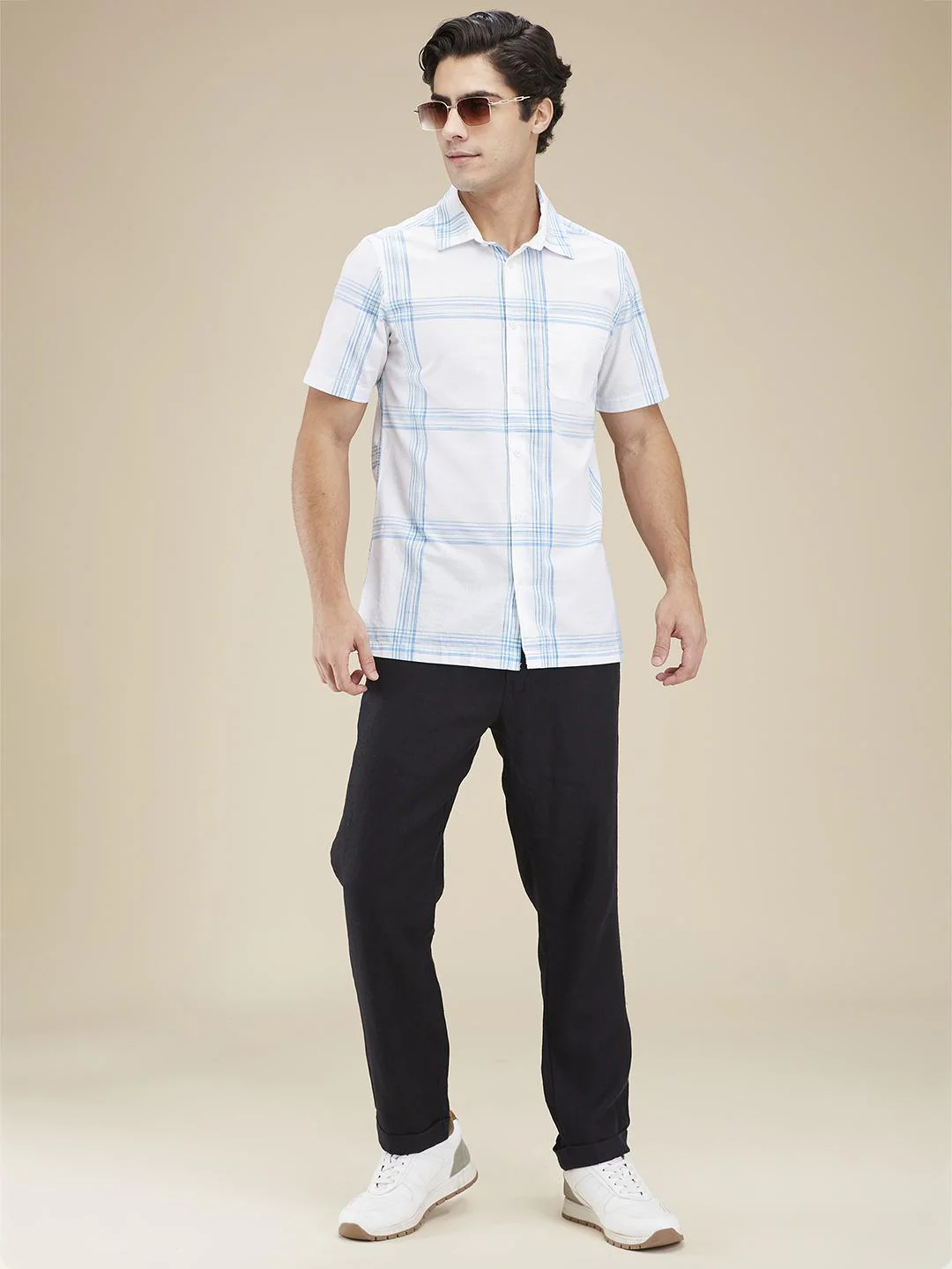 White Regular Fit Regular Collar Men's Shirt by Being Human Clothing - Image 5