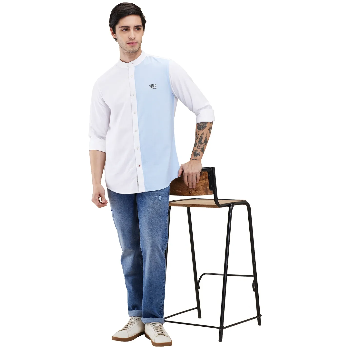 White Regular Fit Regular Collar Men's Shirt by Being Human Clothing - Image 6