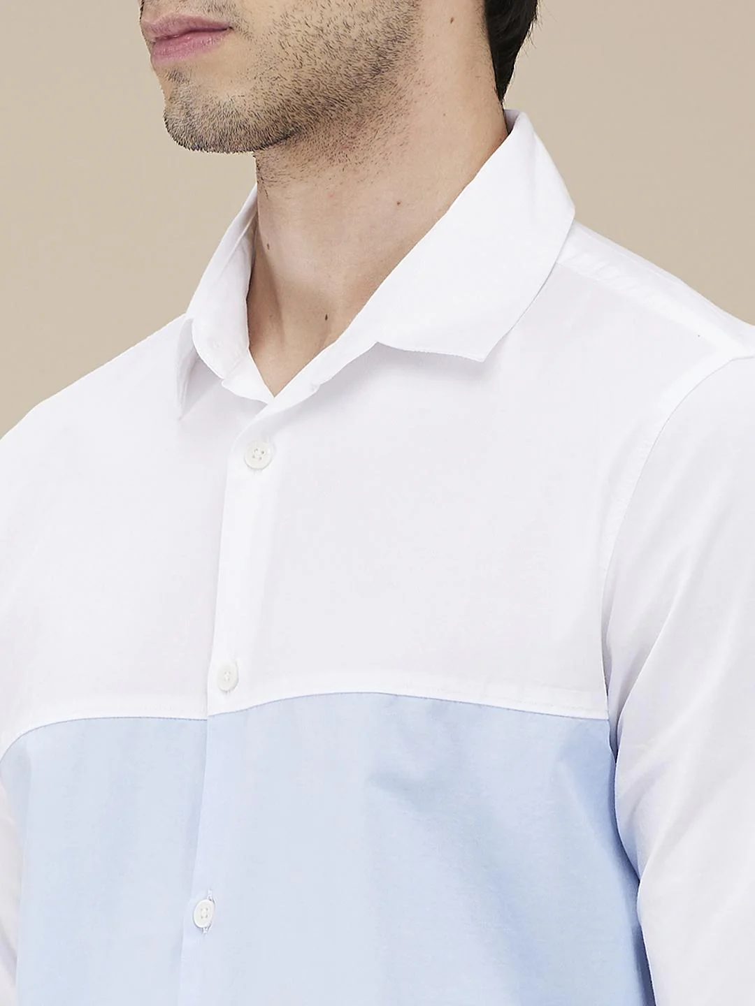 White Regular Fit Regular Collar Men's Shirt by Being Human Clothing - Image 4