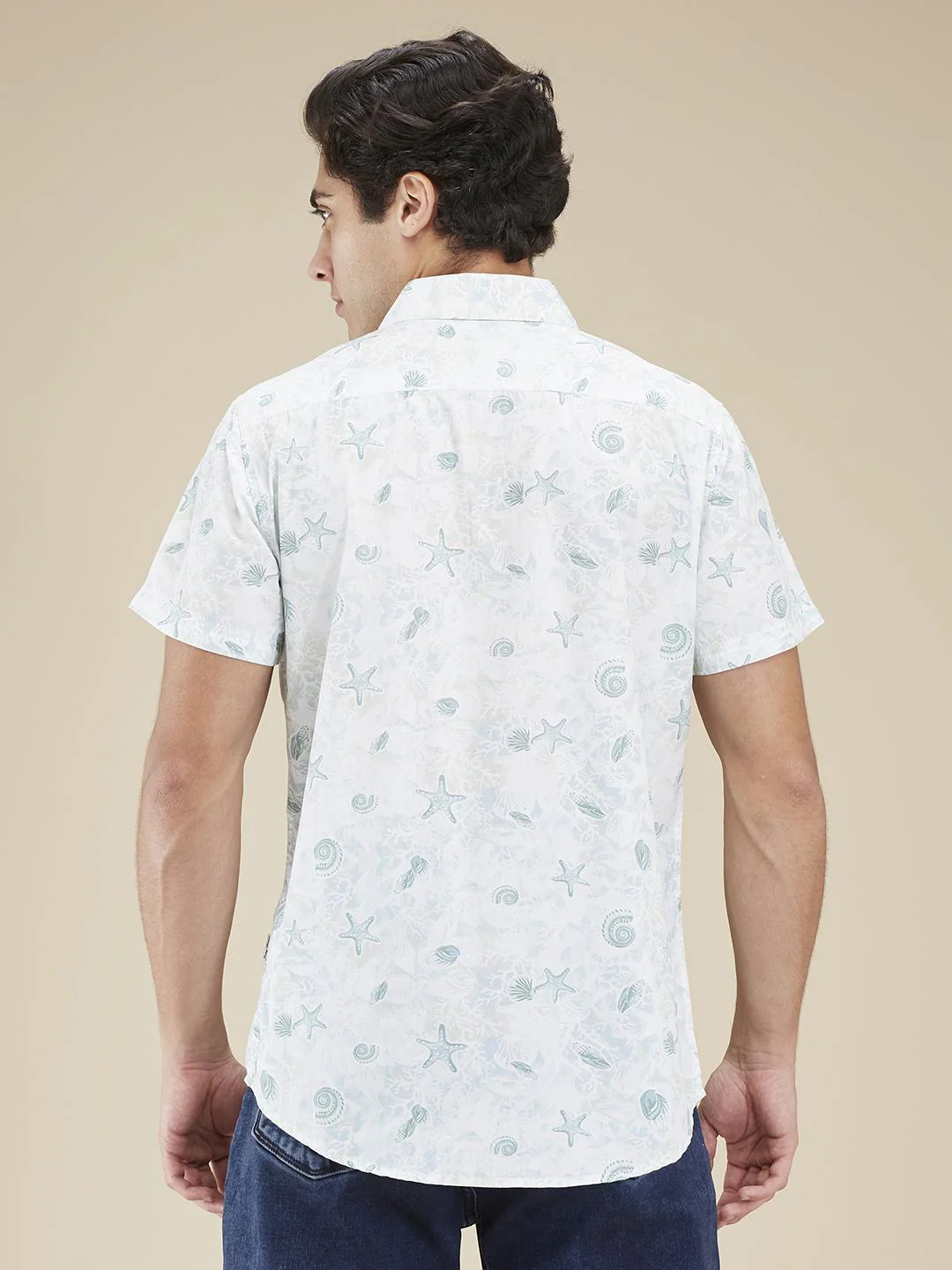 White Regular Fit Regular Collar Men's Shirt by Being Human Clothing - Image 3