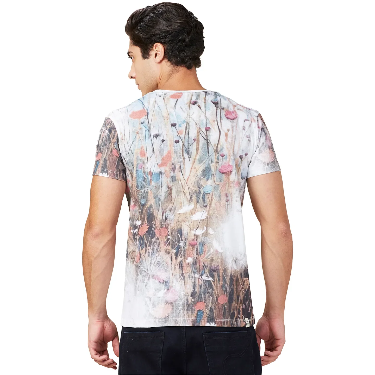 White Slim Fit Round Neck Men's T-Shirt by Being Human Clothing - Image 3