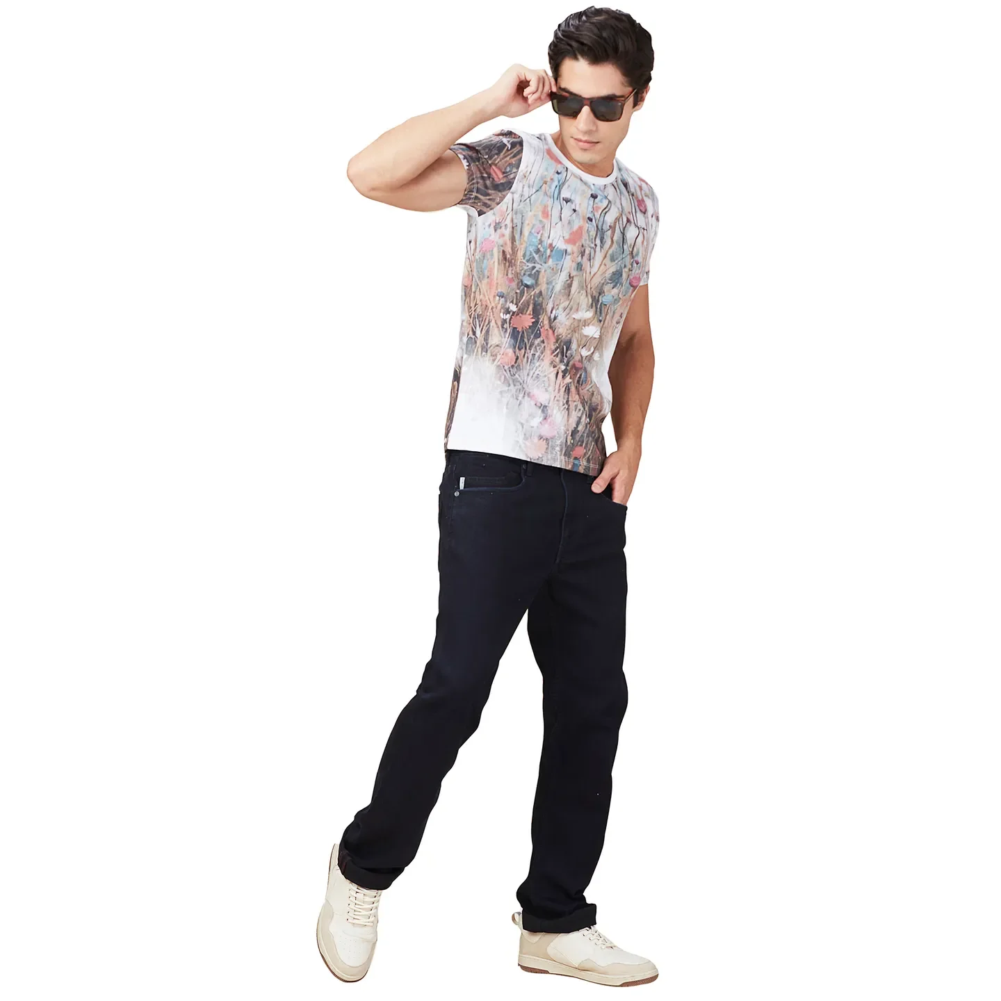 White Slim Fit Round Neck Men's T-Shirt by Being Human Clothing - Image 6