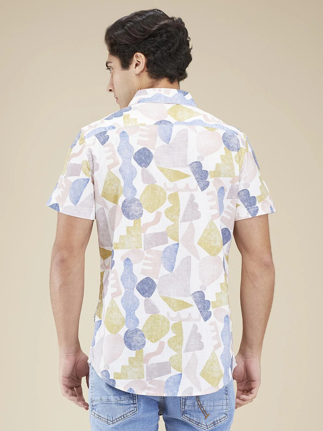White Regular Fit Regular Collar Men's Shirt by Being Human Clothing - Image 3