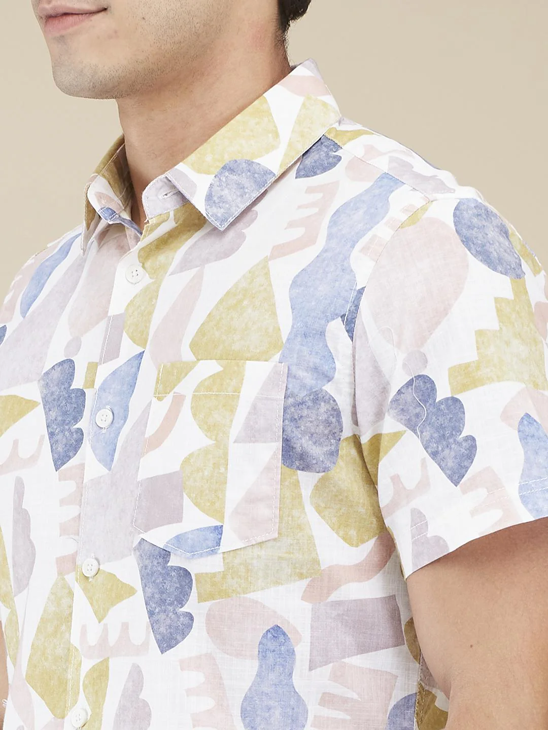 White Regular Fit Regular Collar Men's Shirt by Being Human Clothing - Image 4