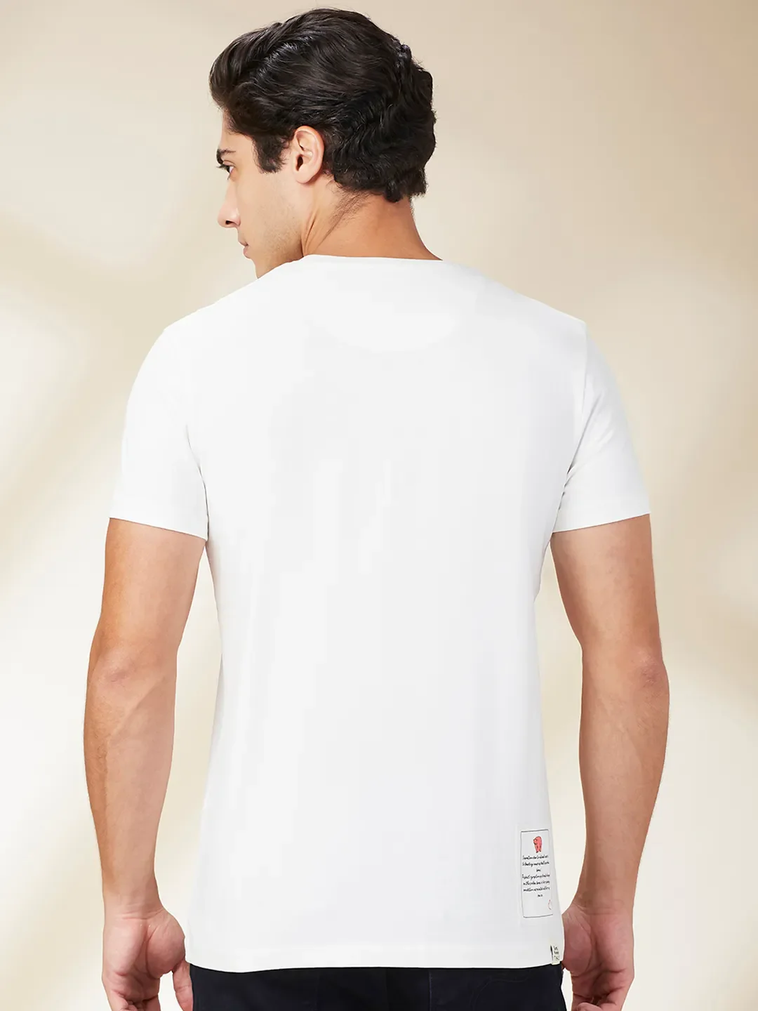 Chalk Slim Fit Round Neck Men's T-Shirt by Being Human Clothing - Image 2