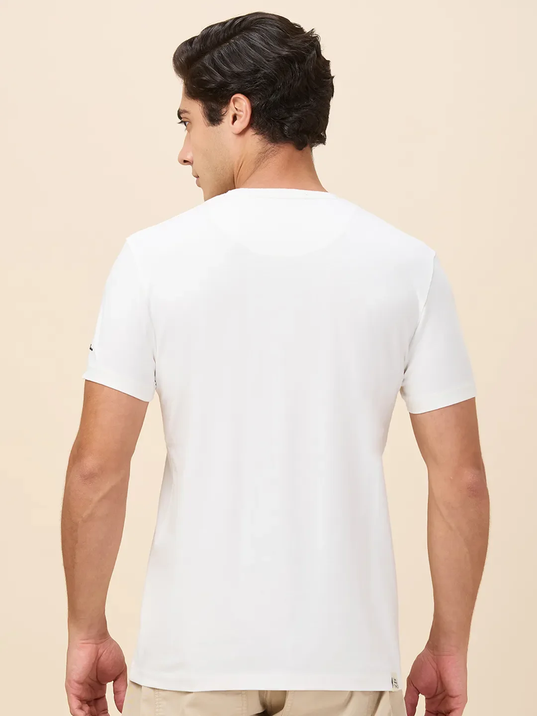Chalk Slim Fit Round Neck Men's T-Shirt by Being Human Clothing - Image 3