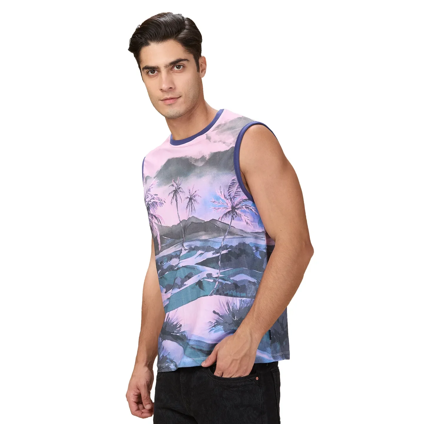 White Slim Fit Round Neck Men's T-Shirt by Being Human Clothing - Image 4
