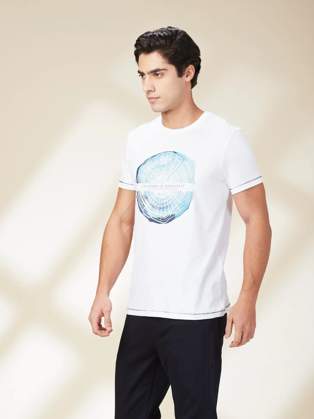 White Slim Fit Men's Short Sleeves T-Shirt by Being Human Clothing - Image 4
