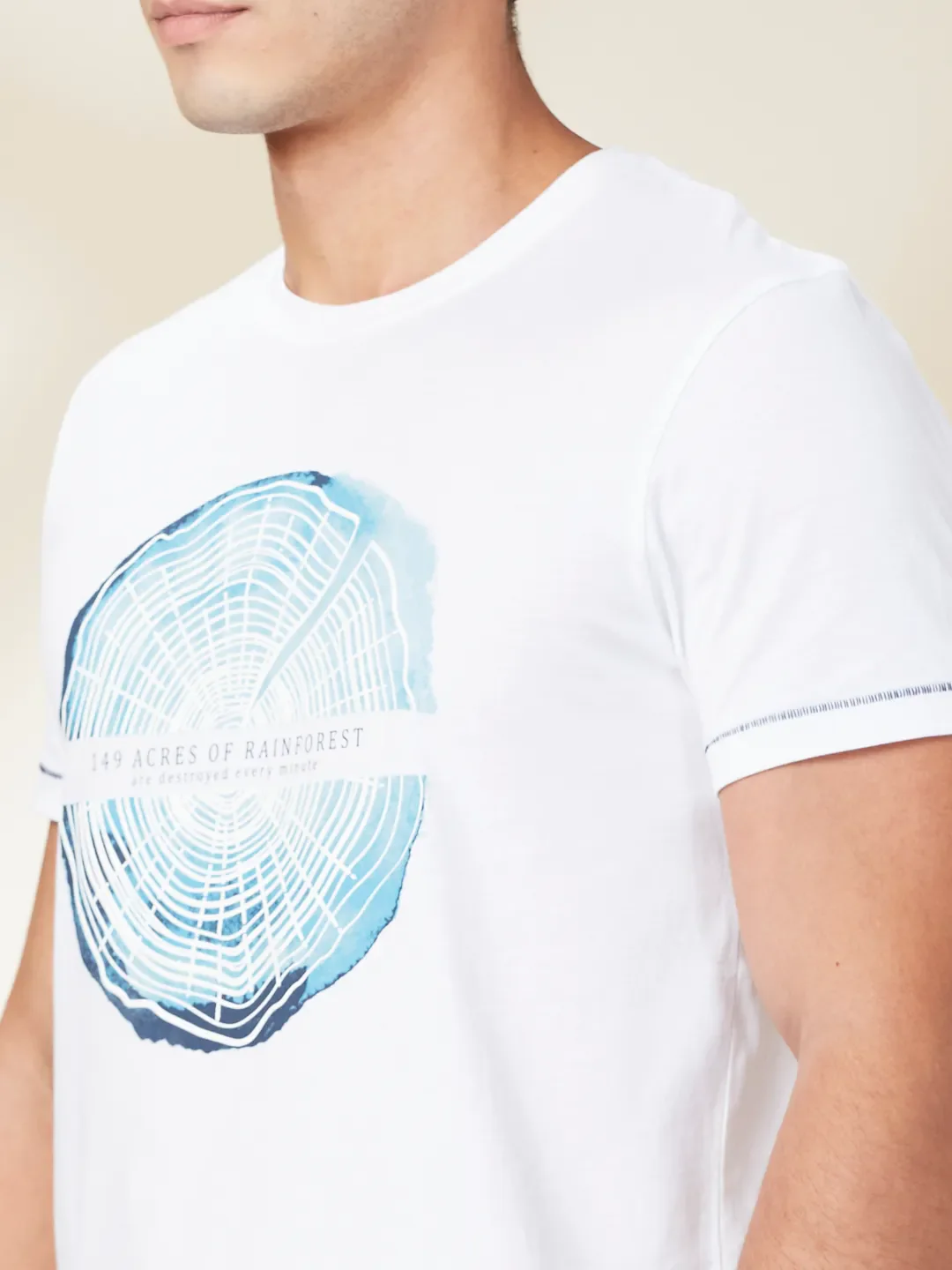White Slim Fit Men's Short Sleeves T-Shirt by Being Human Clothing - Image 5