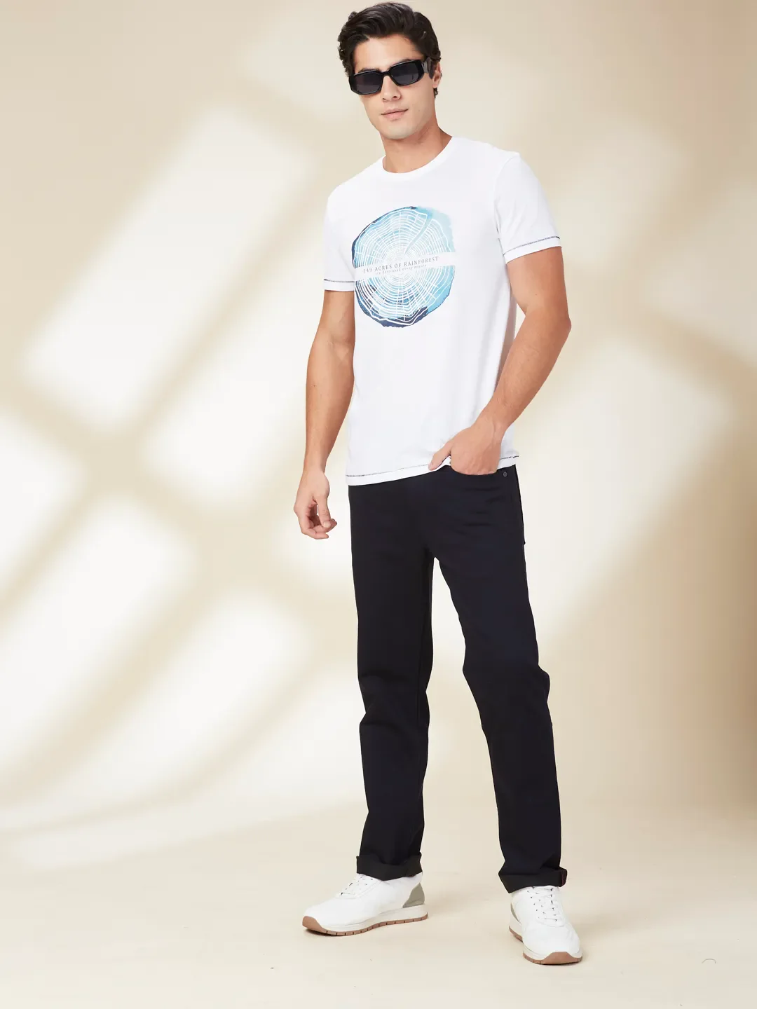 White Slim Fit Men's Short Sleeves T-Shirt by Being Human Clothing - Image 6