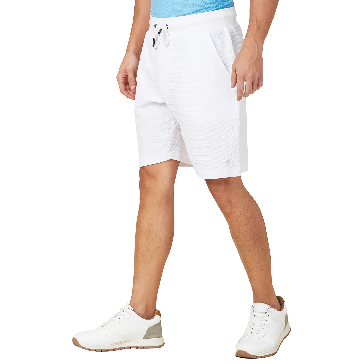 White Regular Fit Shorts For Men By Being Human Clothing - Image 4
