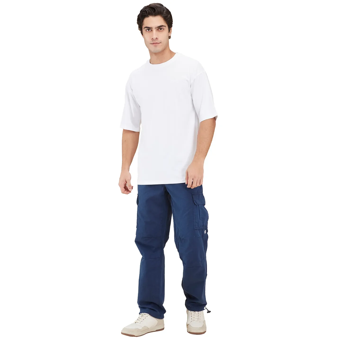 White Easy Fit Round Neck Men's T-Shirt by Being Human Clothing - Image 2