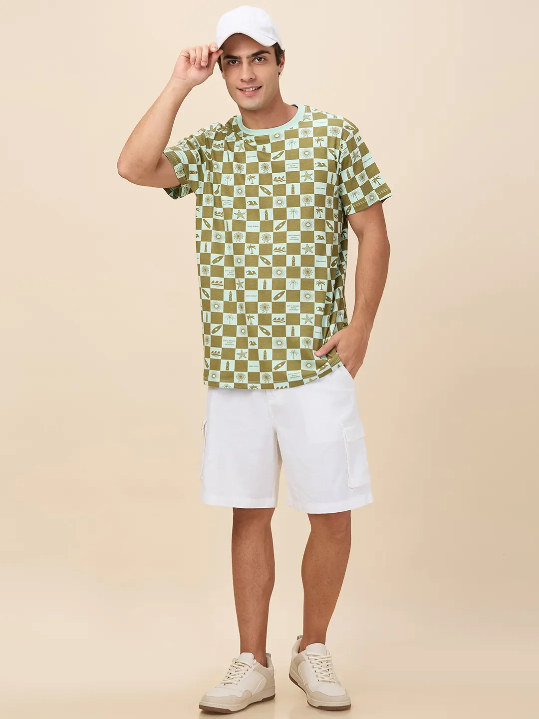 White Regular Fit Shorts For Men By Being Human Clothing - Image 6