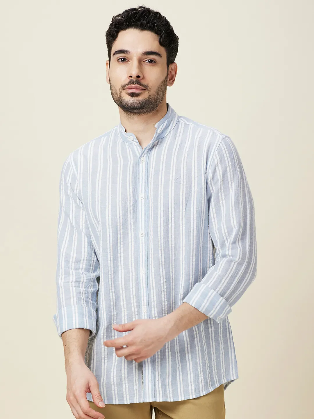 White Slim Fit Regular Collar Men's Shirt by Being Human Clothing - Image 2