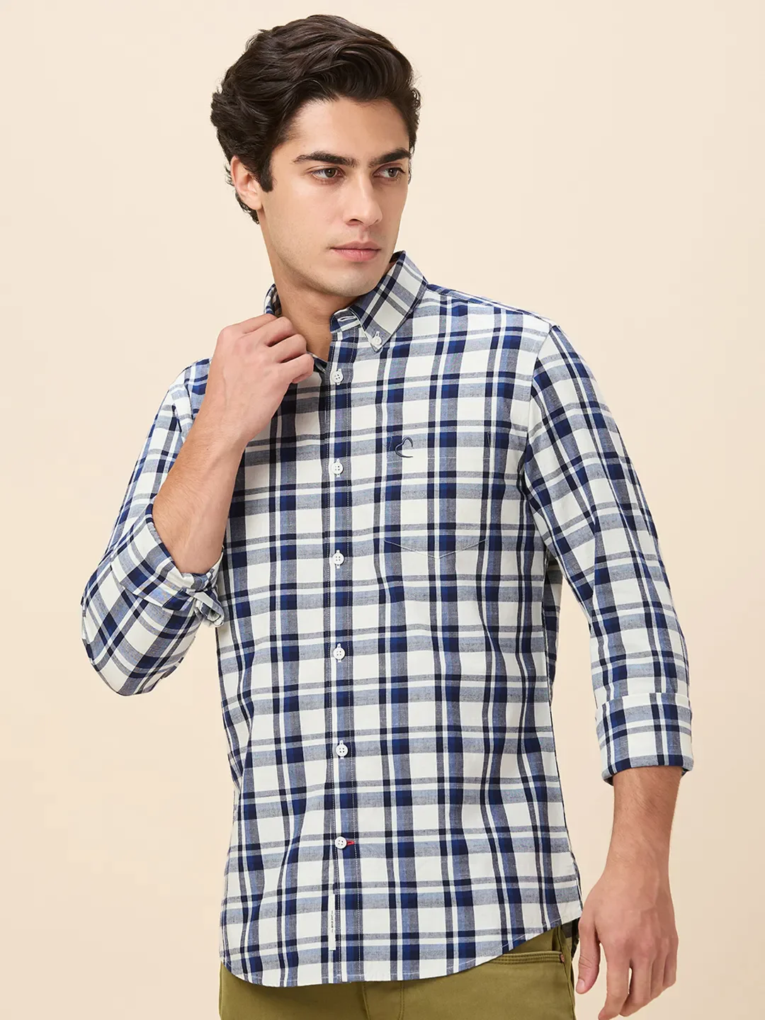 White Slim Fit Regular Collar Men's Shirt by Being Human Clothing - Image 5