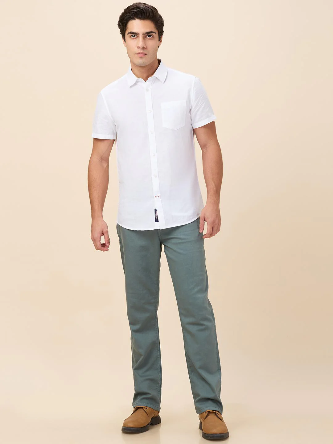 White Slim Fit Regular Collar Men's Shirt by Being Human Clothing - Image 5