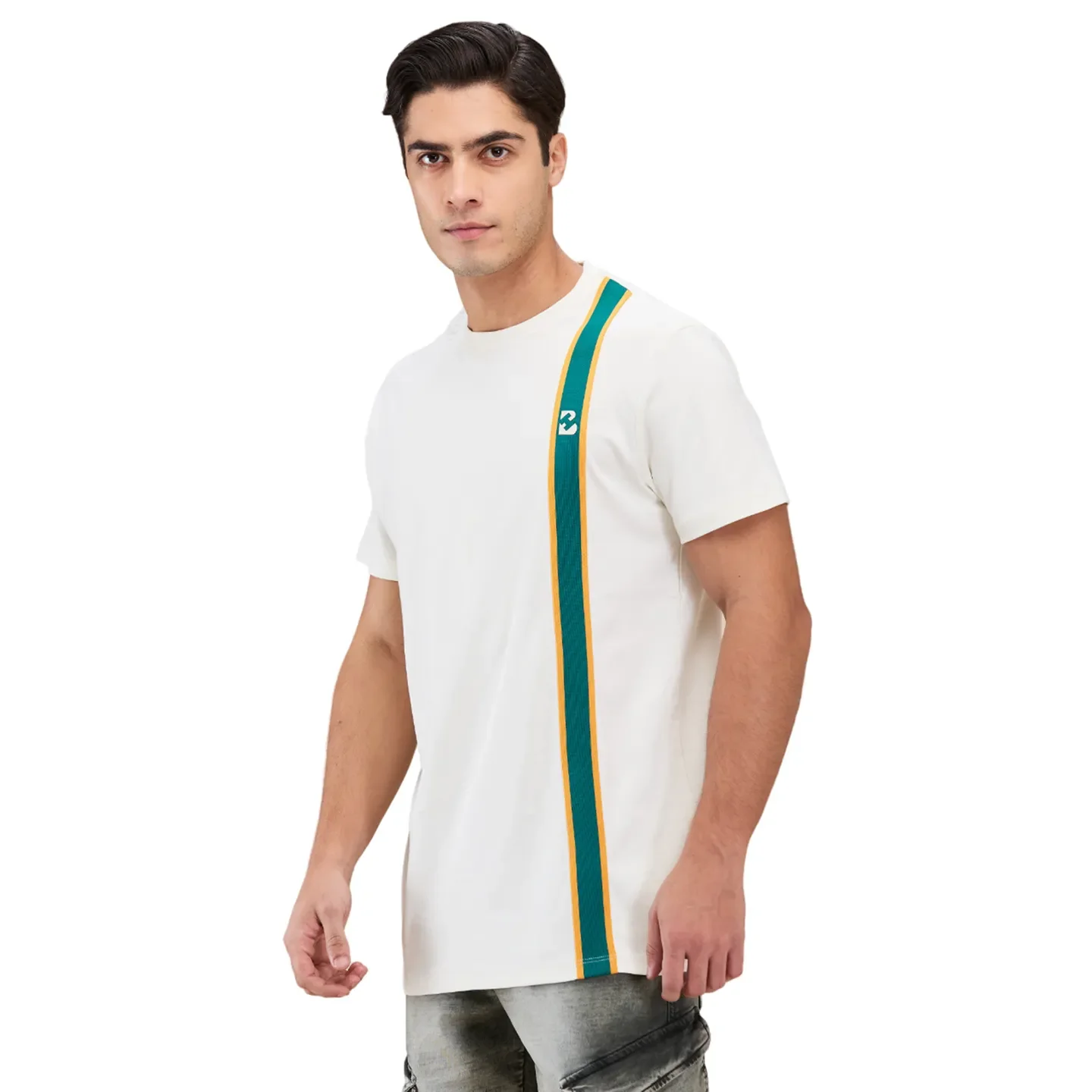 Chalk Easy Fit Round Neck Men's T-Shirt by Being Human Clothing - Image 4