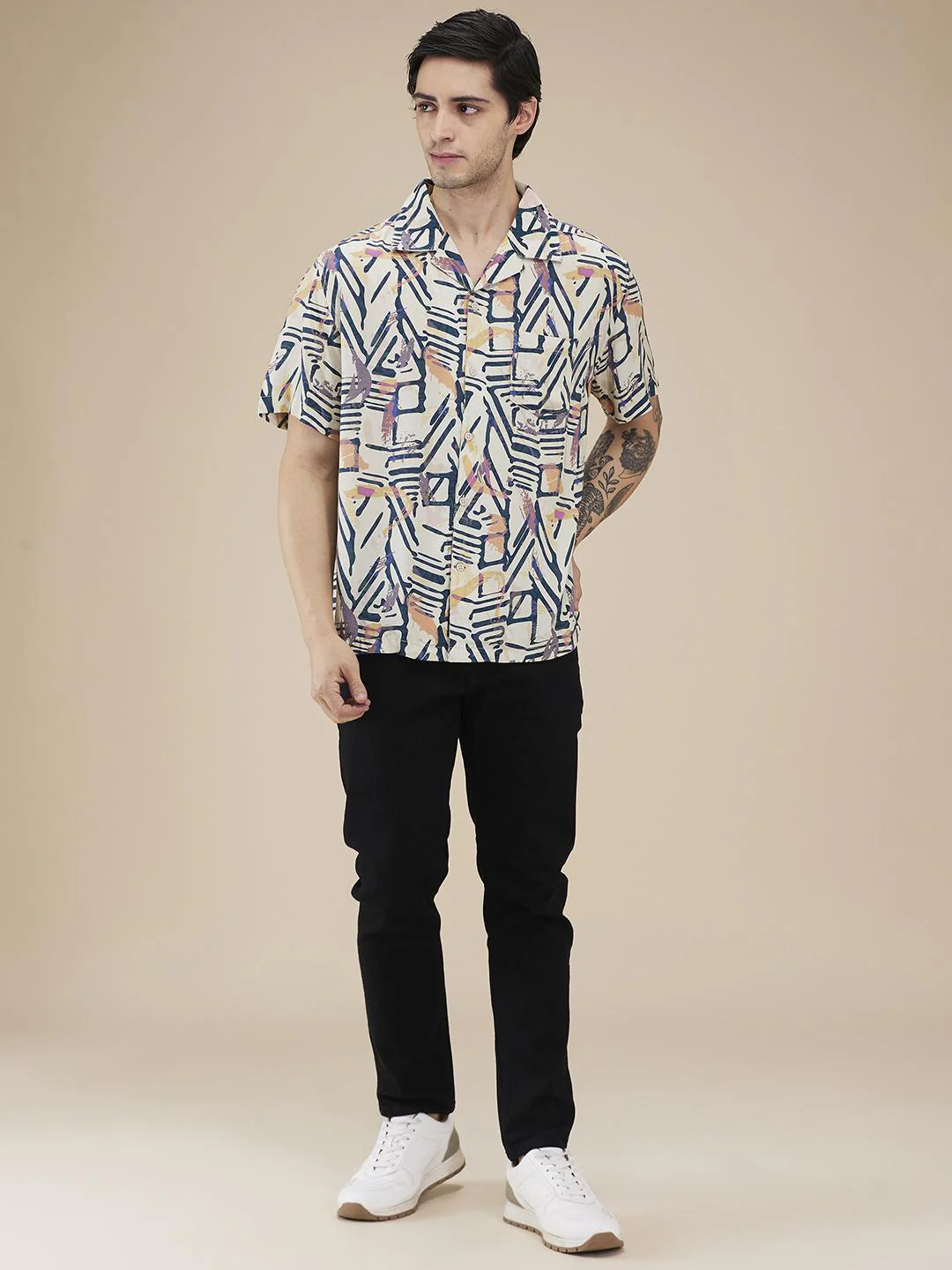 Yellow Easy Fit Regular Collar Men's Shirt by Being Human Clothing