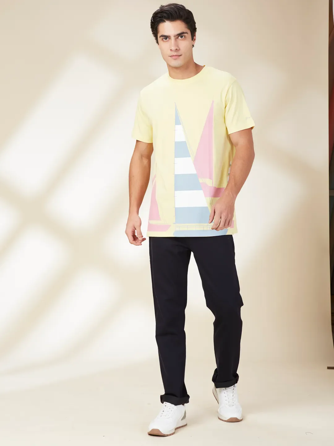 Yellow Easy Fit Round Neck Men's T-Shirt by Being Human Clothing - Image 2