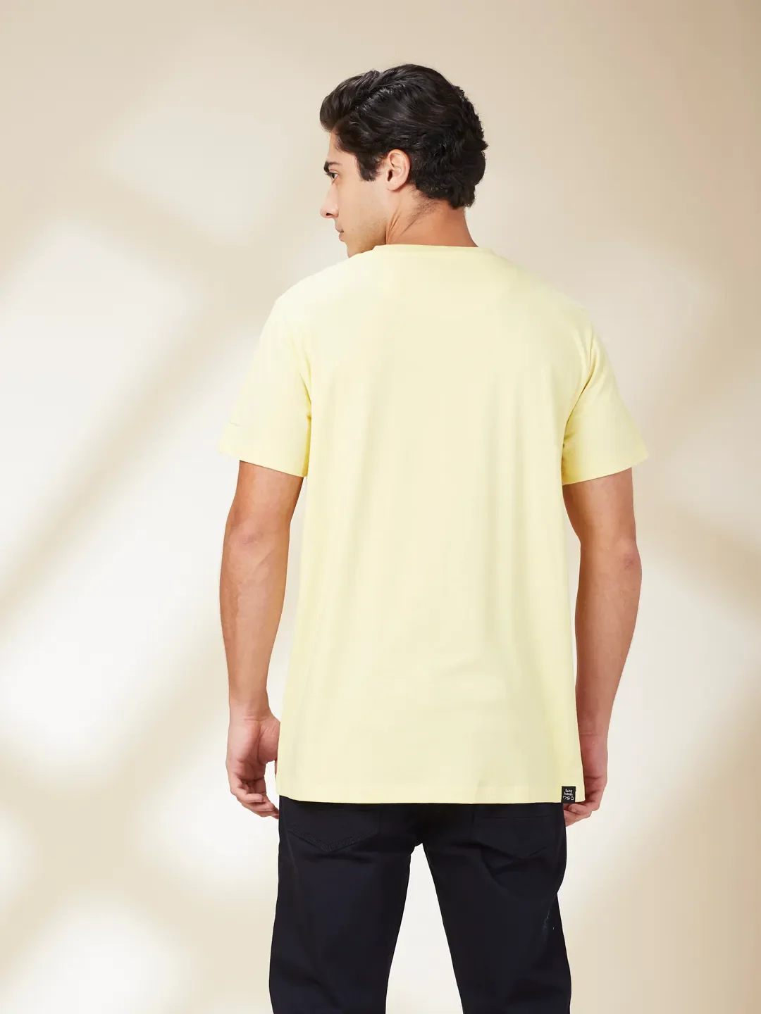 Yellow Easy Fit Round Neck Men's T-Shirt by Being Human Clothing - Image 3