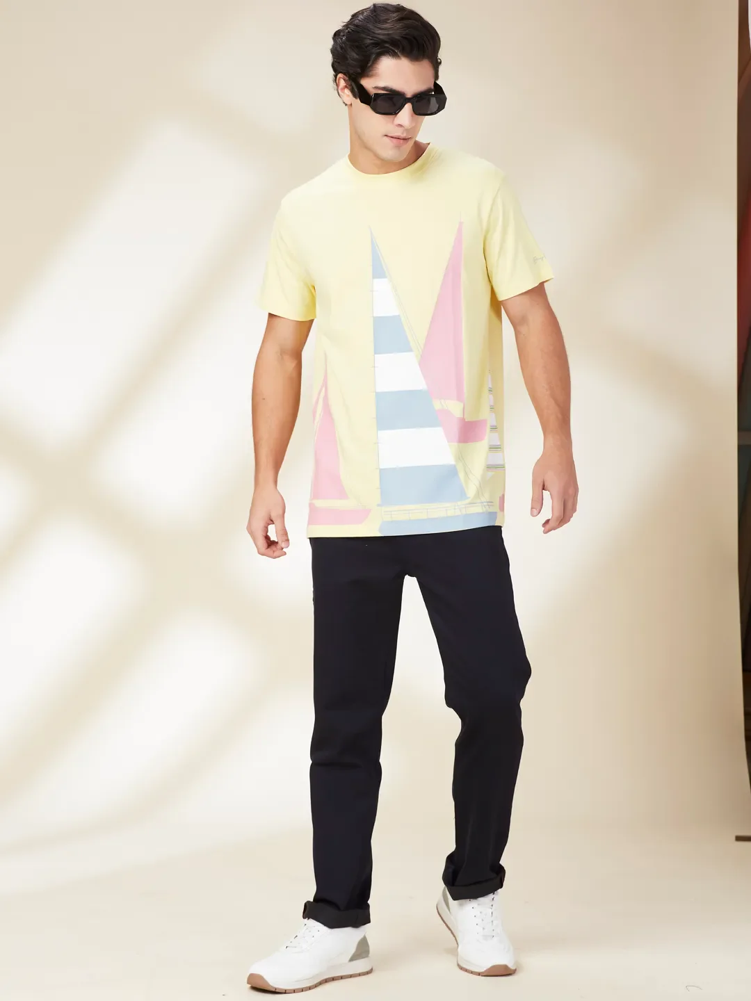 Yellow Easy Fit Round Neck Men's T-Shirt by Being Human Clothing - Image 6