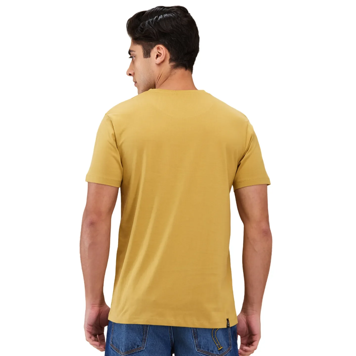 Camel Slim Fit Round Neck Men's T-Shirt by Being Human Clothing - Image 3