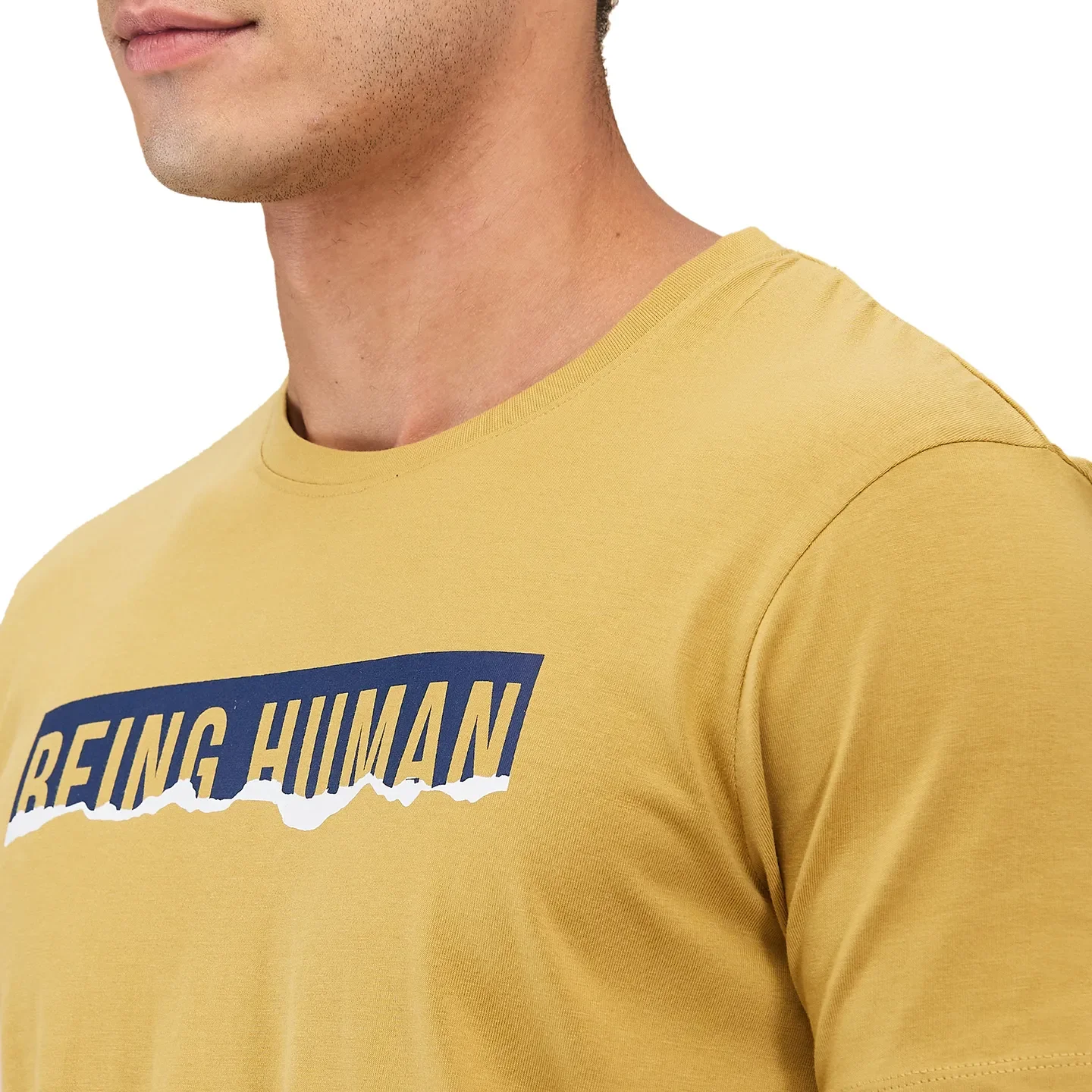 Camel Slim Fit Round Neck Men's T-Shirt by Being Human Clothing - Image 5