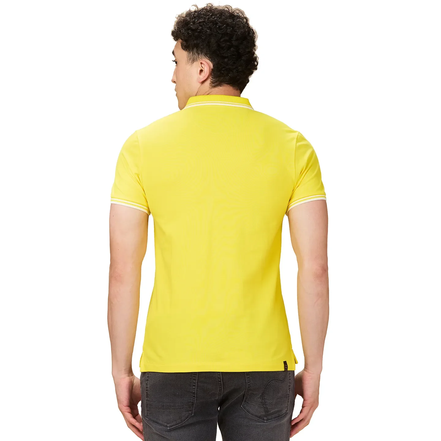 Yellow Regular Fit Men's Polo T-shirt by Being Human Clothing - Image 3