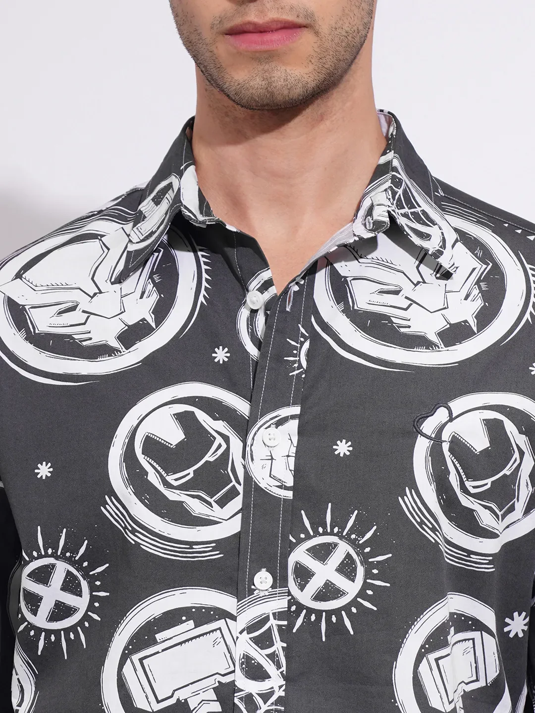 Black Slim Fit Regular Collar Men's Shirt by Being Human Clothing - Image 5