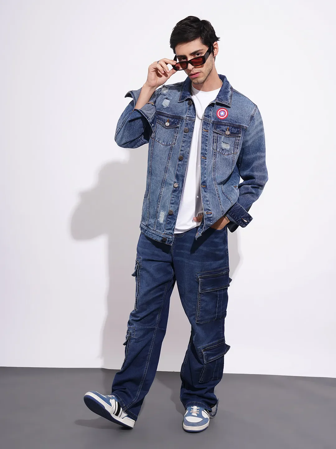 Captain America Blue Men's Jacket by Being Human Clothing - Image 4