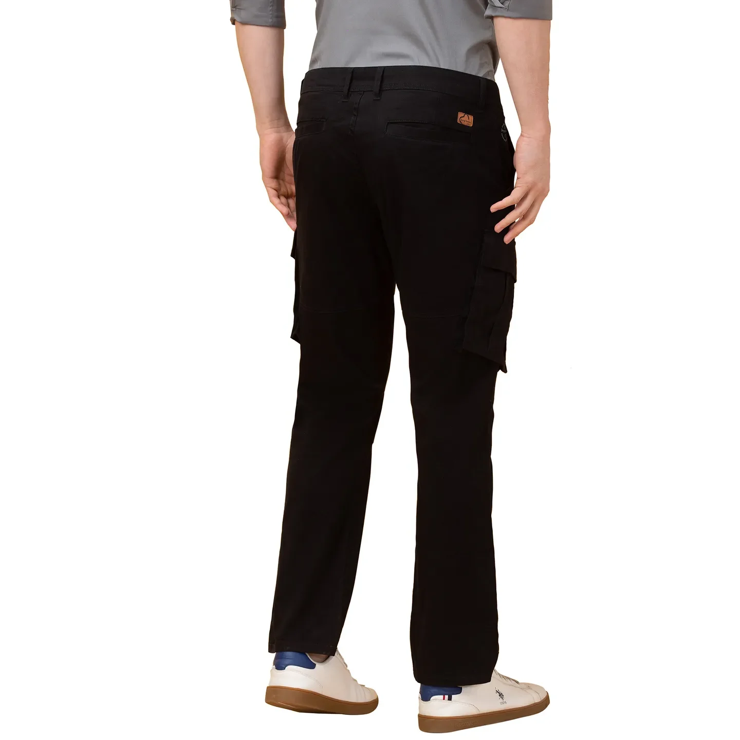 Black Easy Fit Cargos for Men By Being Human Clothing - Image 3