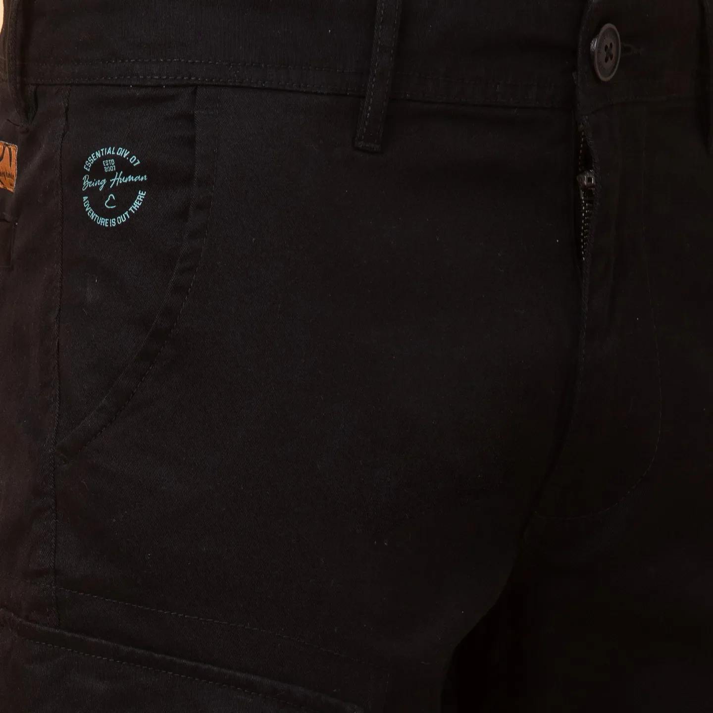 Black Easy Fit Cargos for Men By Being Human Clothing - Image 5