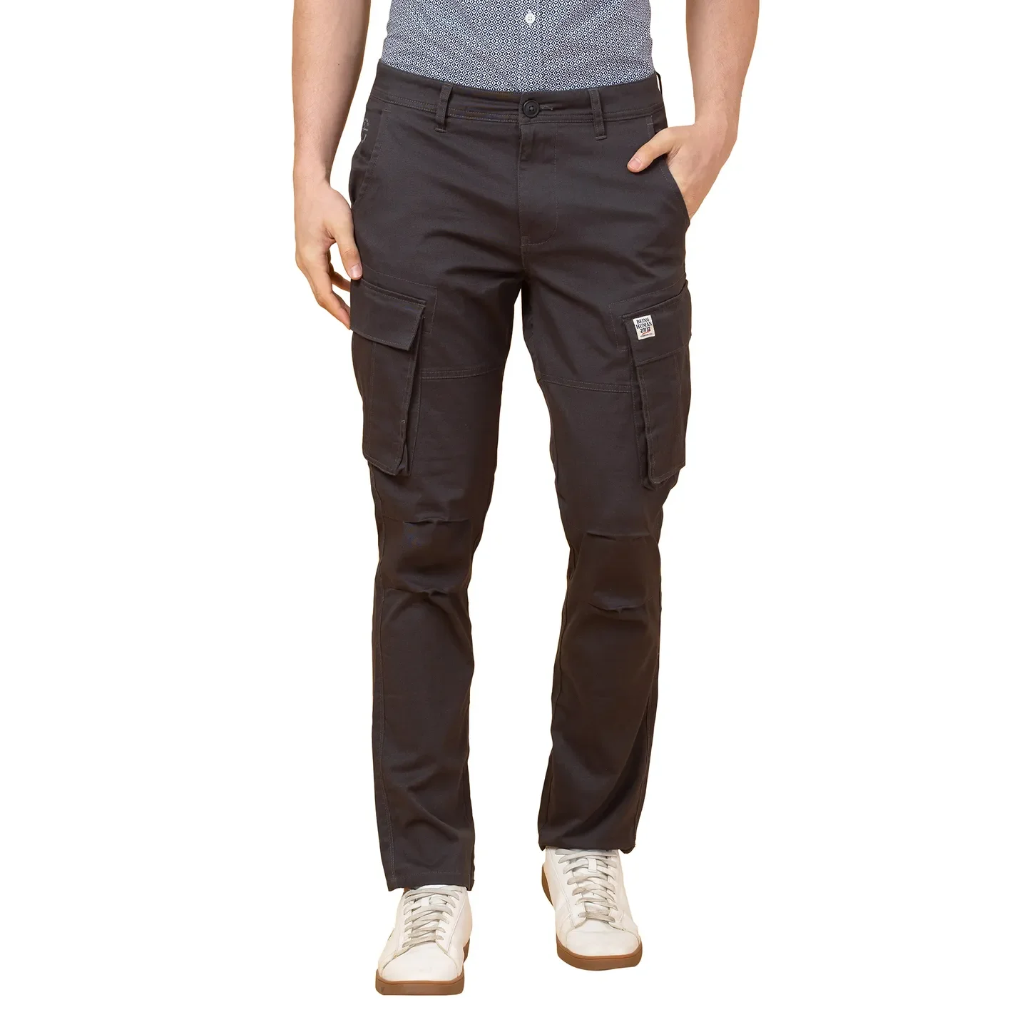Charcoal Easy Fit Cargos for Men By Being Human Clothing