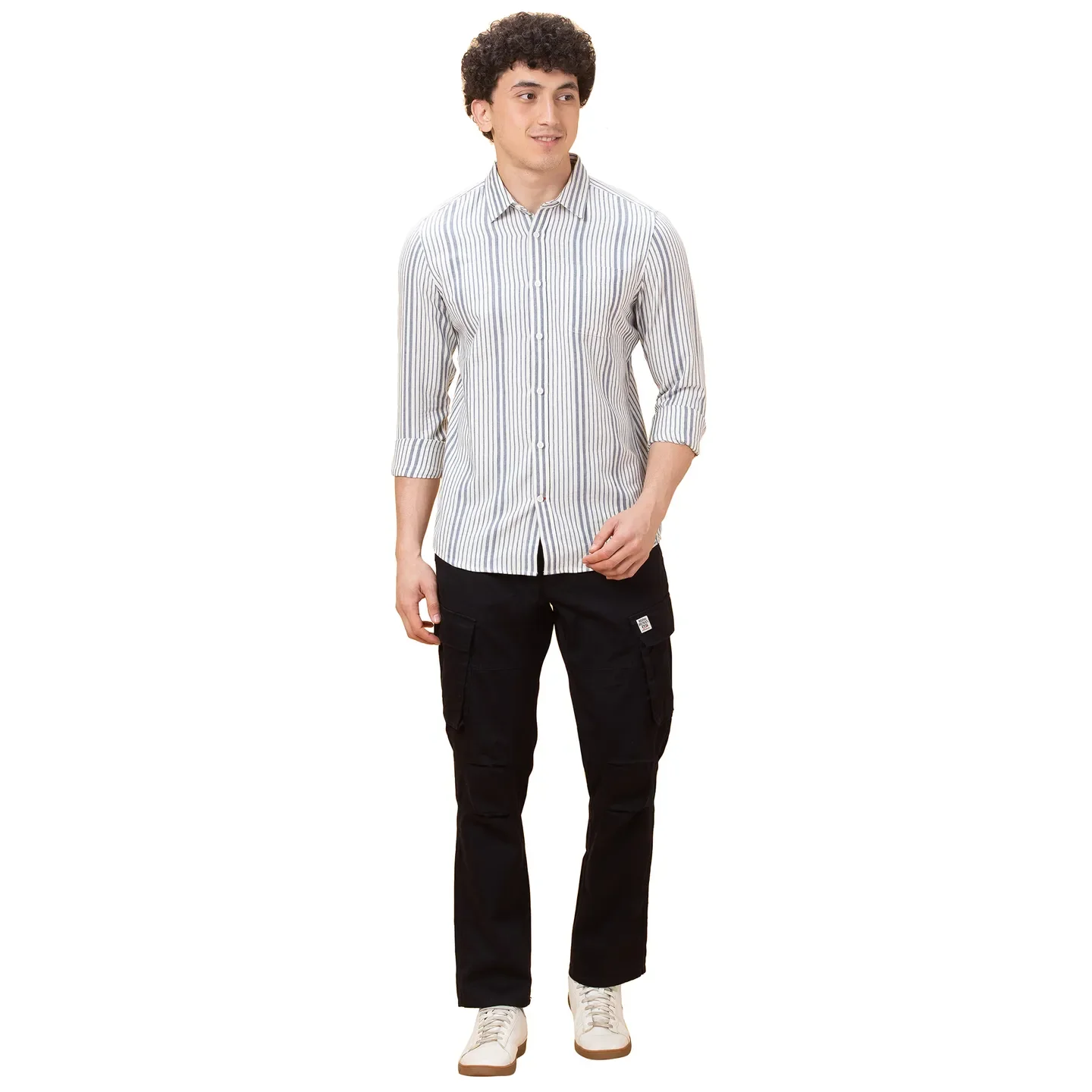 Navy Easy Fit Cargos for Men By Being Human Clothing - Image 2