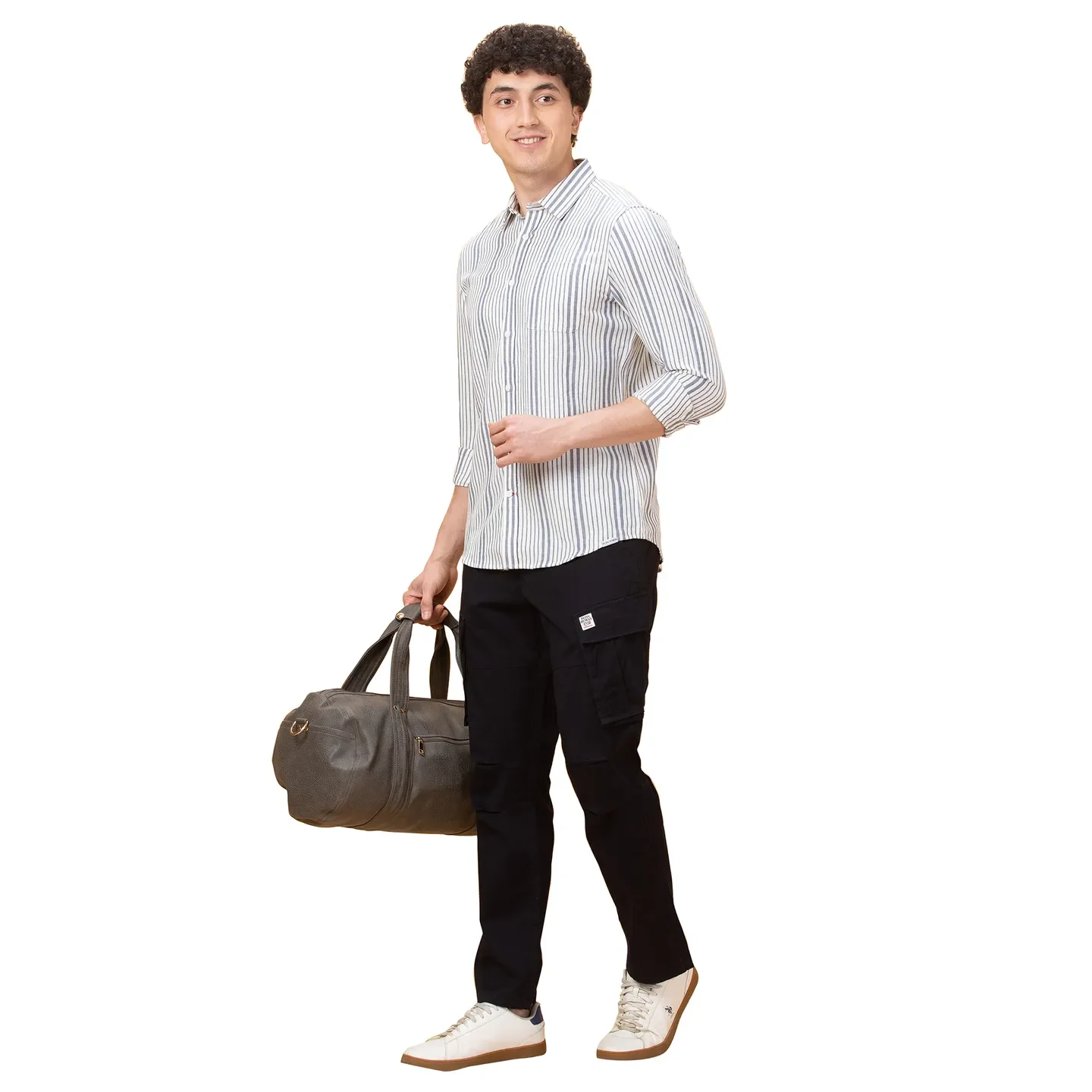 Navy Easy Fit Cargos for Men By Being Human Clothing - Image 6