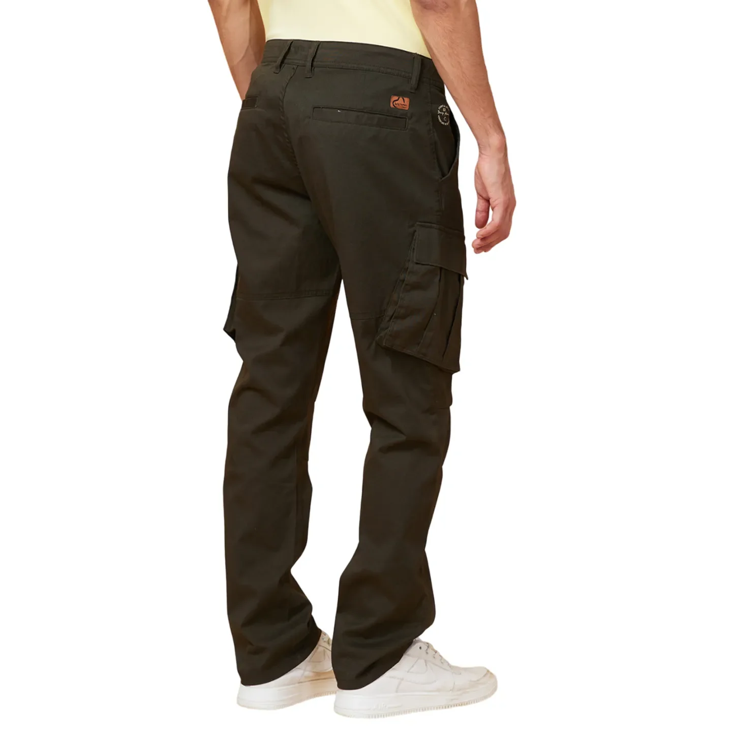 Military Green Easy Fit Cargos for Men By Being Human Clothing - Image 3
