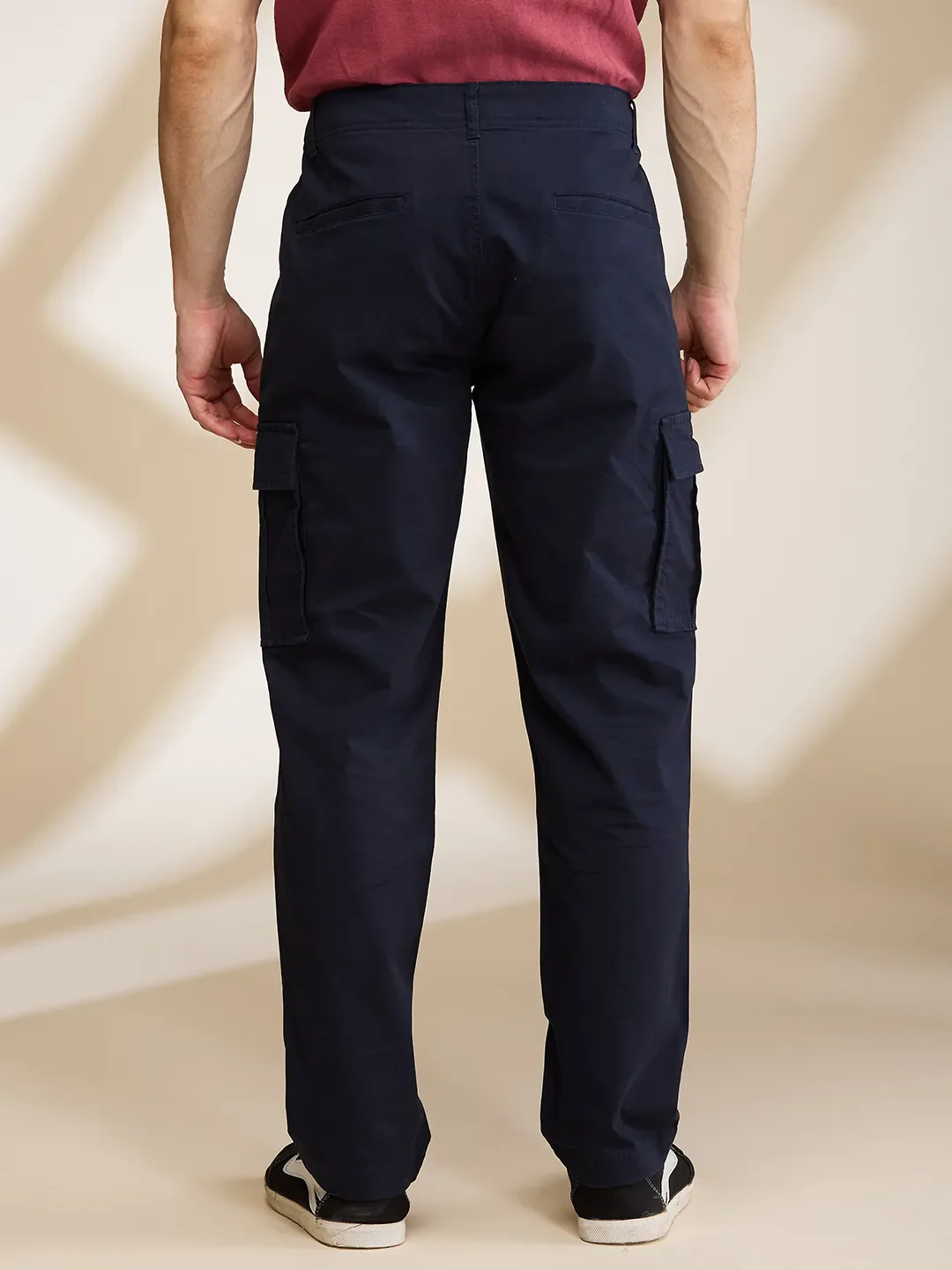 Blue Slim Fit Men's Cargos by Being Human Clothing - Image 3