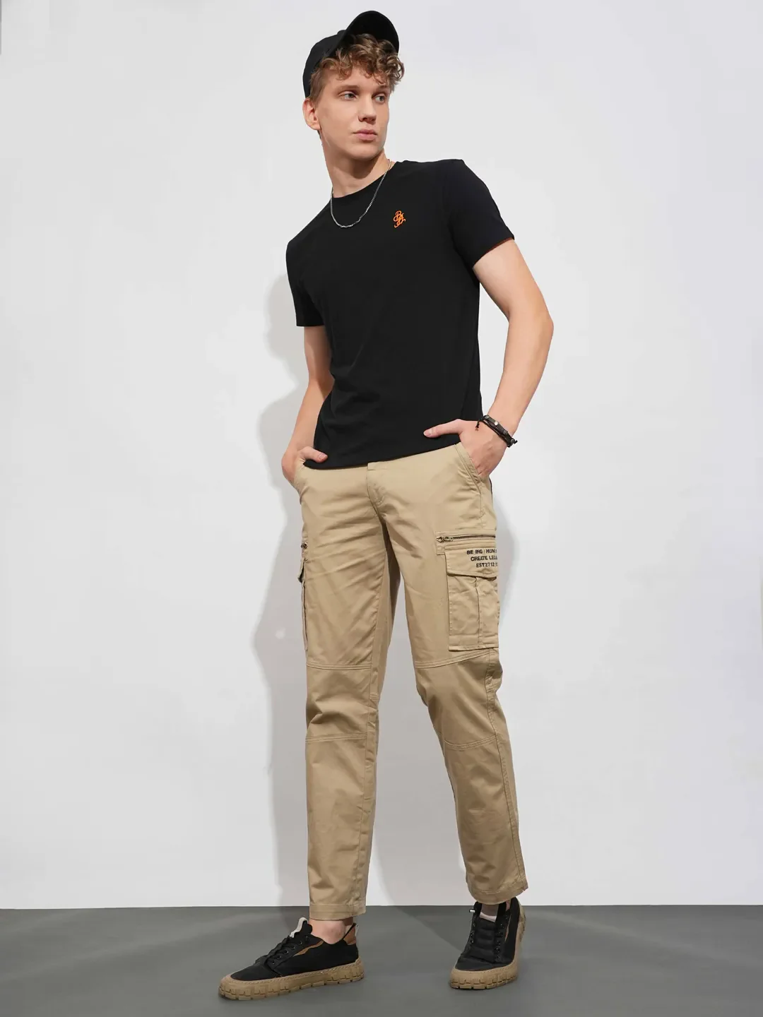 Cream Easy Fit Cargos for Men By Being Human Clothing - Image 4