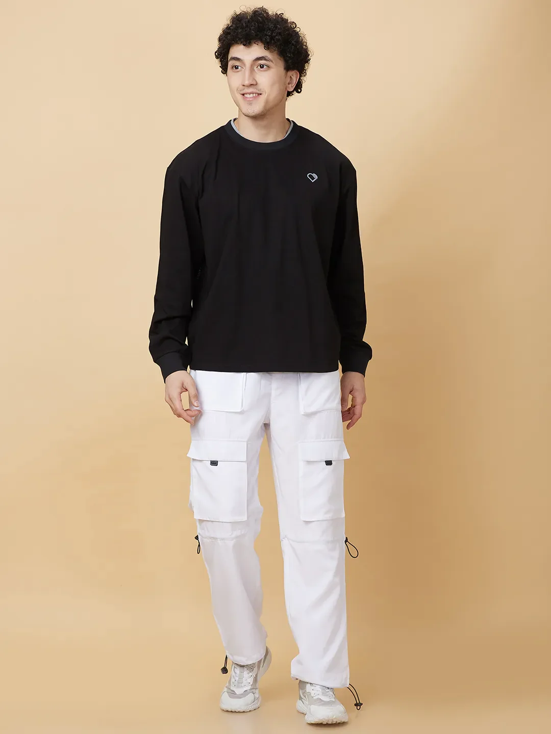 White Easy Fit Cargos for Men By Being Human Clothing - Image 2