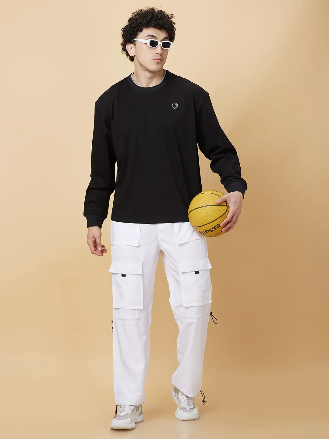 White Easy Fit Cargos for Men By Being Human Clothing - Image 6