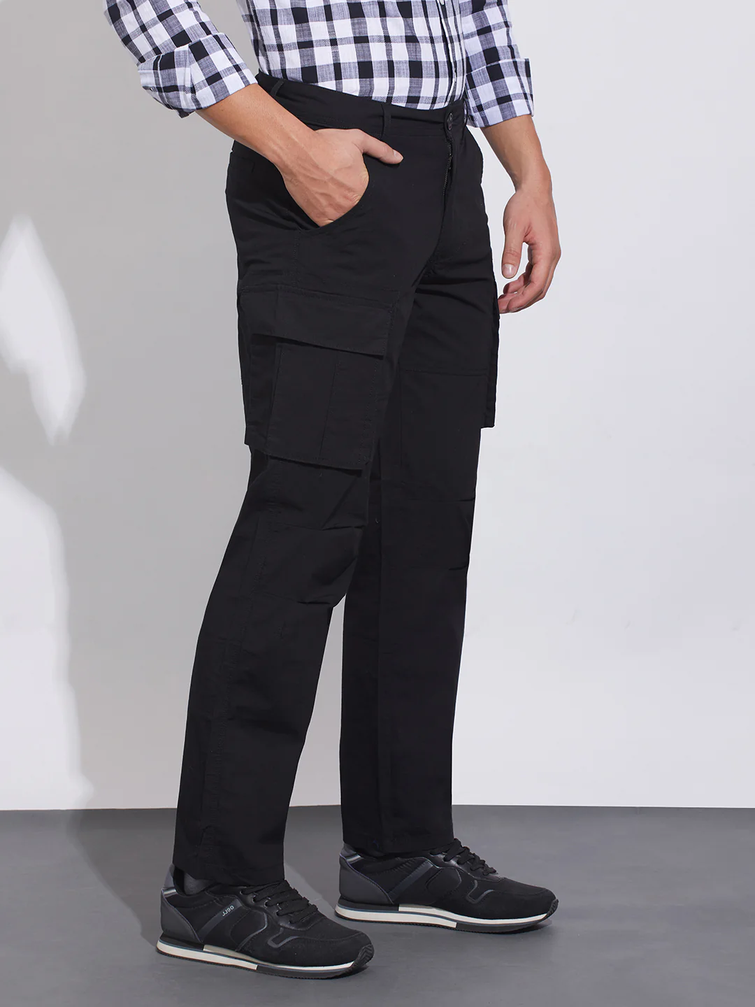 Black Slim Fit Chino For Men By Being Human Clothing - Image 2