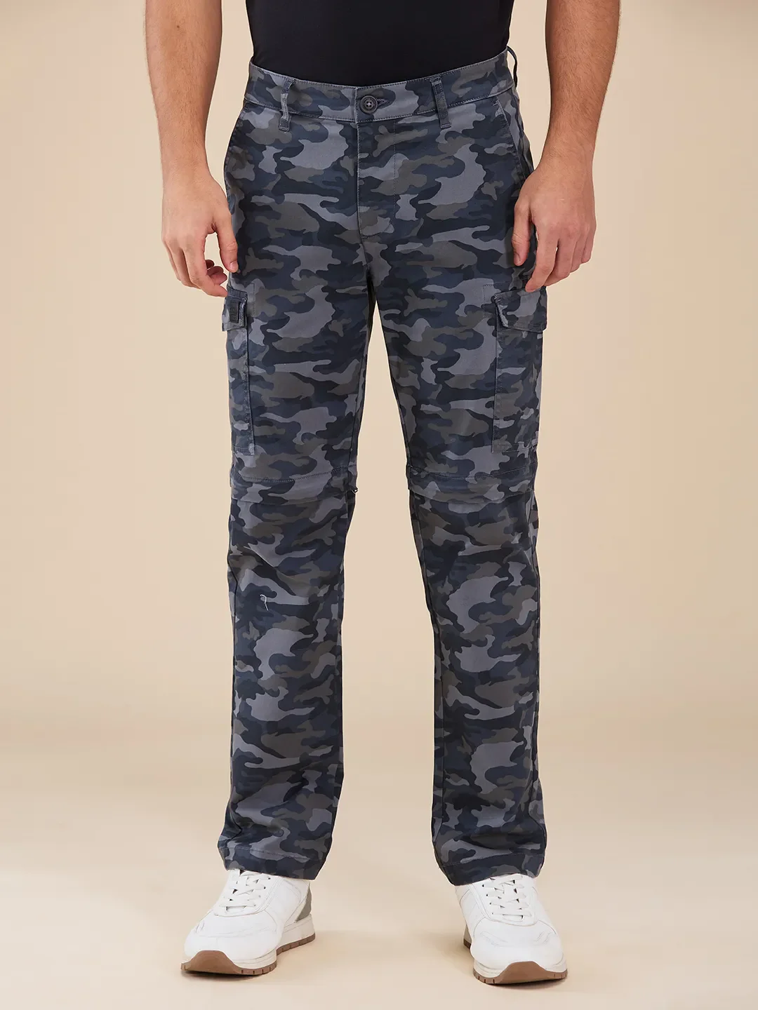 Black Slim Fit Men's Cargos by Being Human Clothing - Image 4