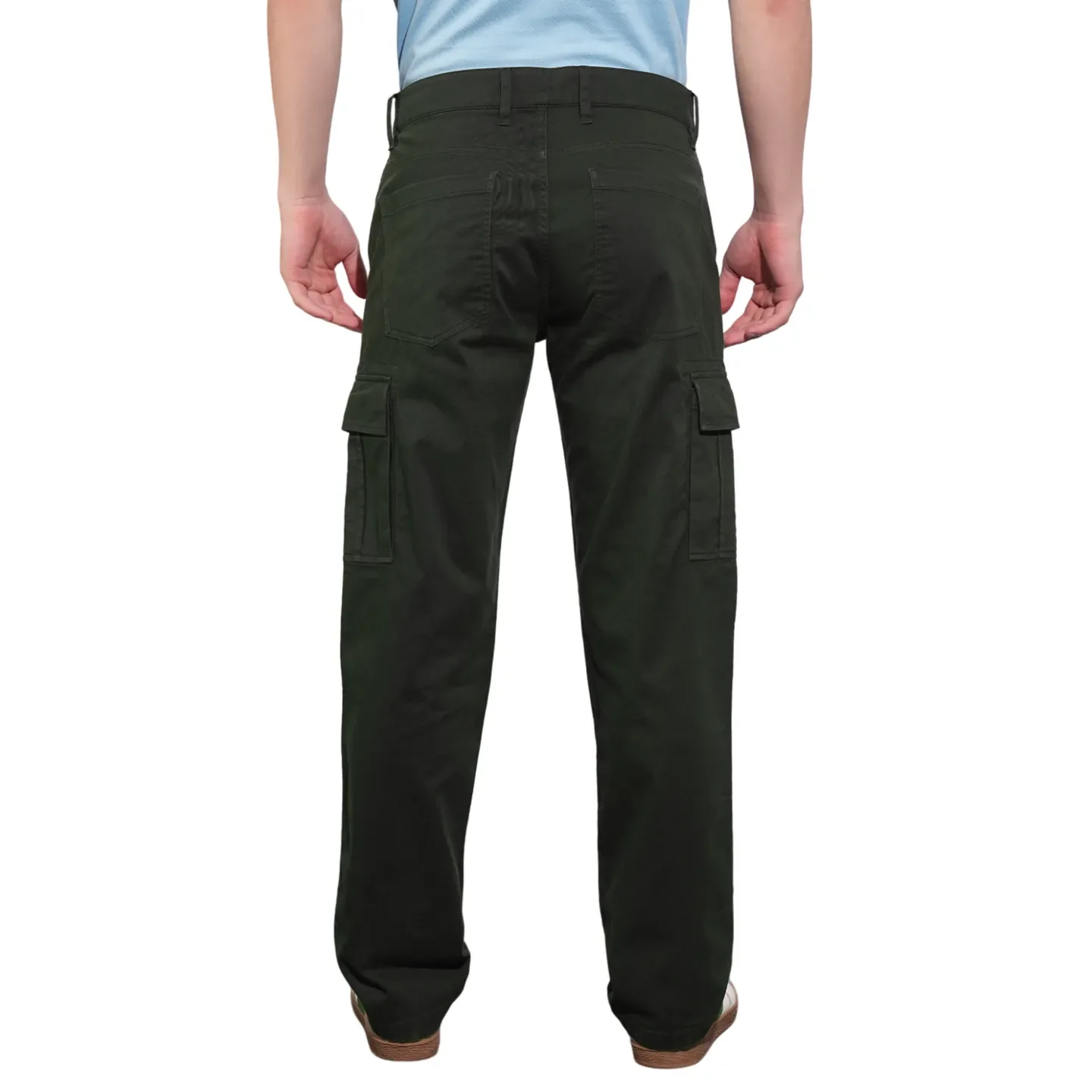 Green Slim Fit Men's Cargos by Being Human Clothing - Image 3